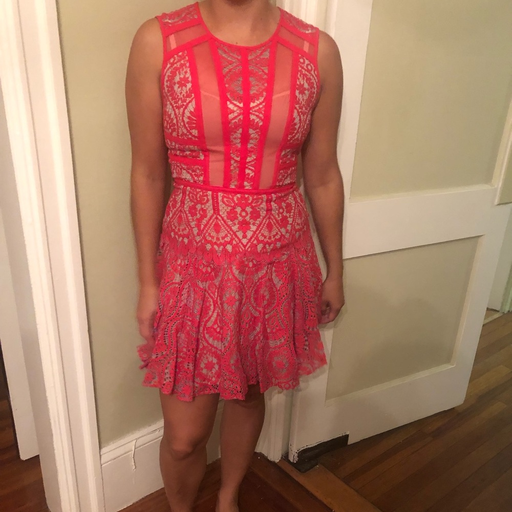 BCBG Floral Lace Garden Dress